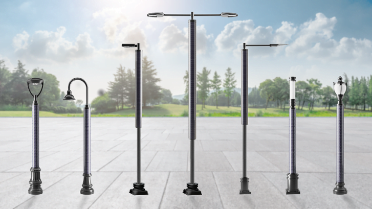 Solar street light poles