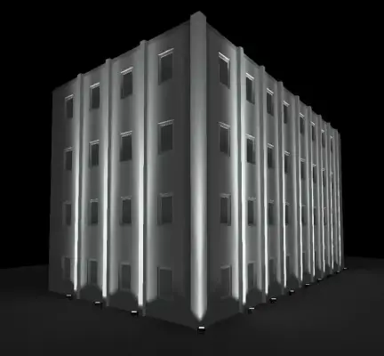 lighting for vertically divided facades